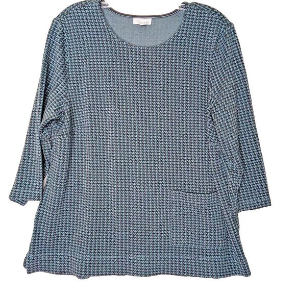 J Jill size Large Top Blue Gray Pullover shirt Flawed-heavy piling - Picture 1 of 10